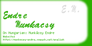endre munkacsy business card
